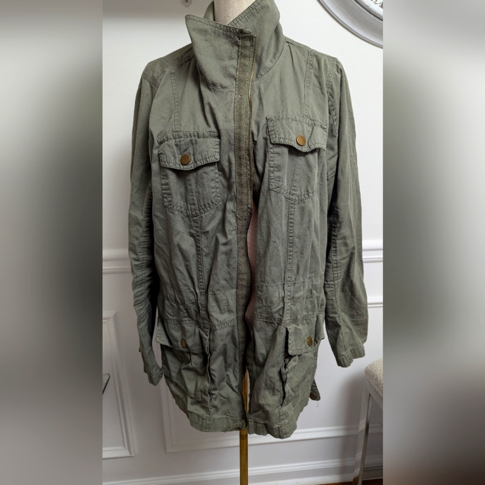 Fashion to Figure Green Military Field Jacket Size 1X